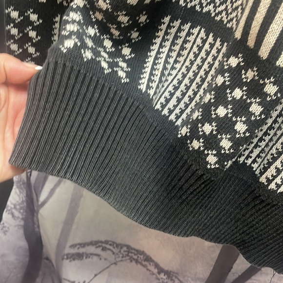 Heavy weight oversized black and white pattern M comfy sweater Liz sport brand - Picture 5 of 6